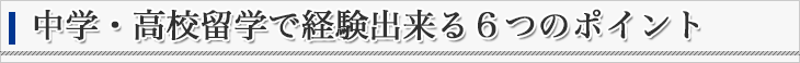 高校留学で経験できる６つのポイント